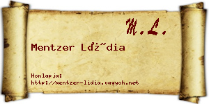Mentzer Lídia névjegykártya